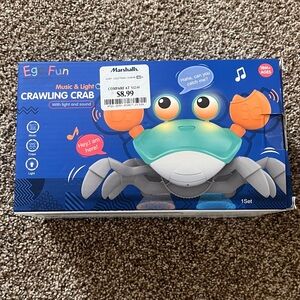 Viral Tummy Time Crawling Crab Toy - Blue and Orange